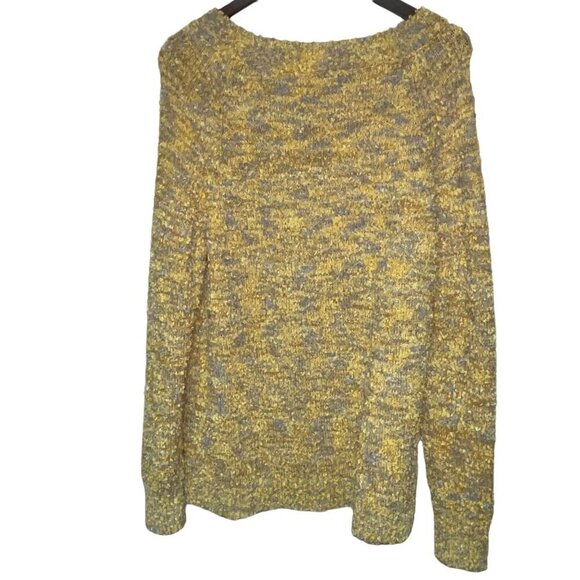 Soft Surroundings Yellow Grey Marled Sweater Pop Over Women's Size Large - Picture 4 of 6
